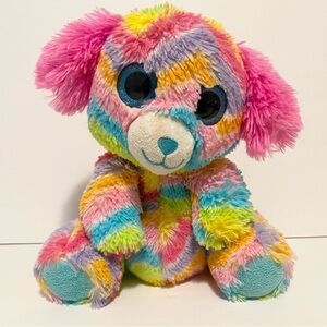 Walmart Rainbow Dog Teddy Bear Plush Swirl Tie Dye Stuffed Animal Toy Lovey
